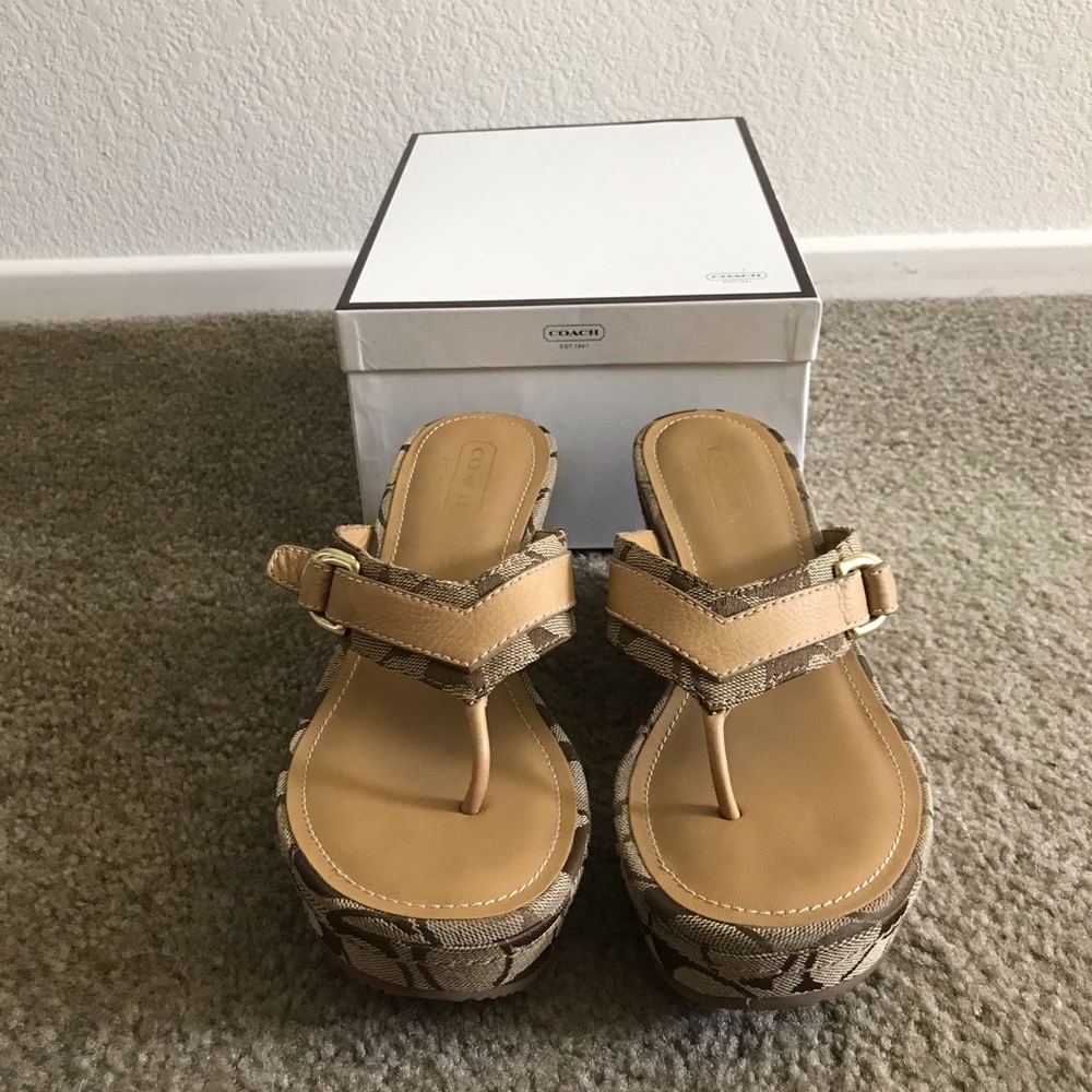 Coach Evelina Signature Wedge Sandals - Picture 7 of 10